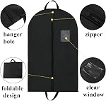 Tebery 5 Pack housses de sac respirant avec fenêtre claire, sac à costume noir/dress
