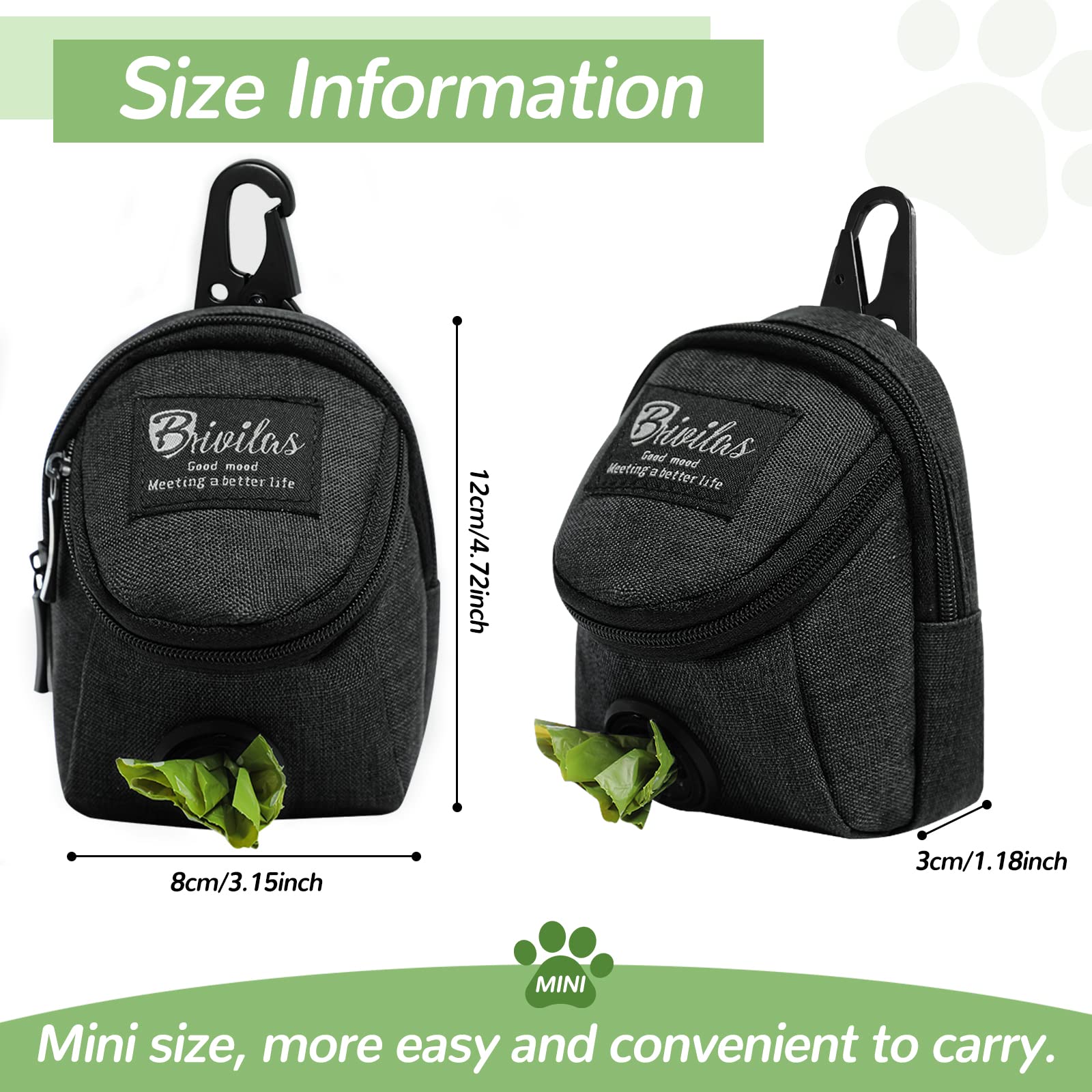 Grantop Dog Treat Pouch,Dispenser Pet Treat Waste Bags Pet Training Bag with Poop Bag Holder Puppy Training Walking Bag for Travel Walking - Image 2