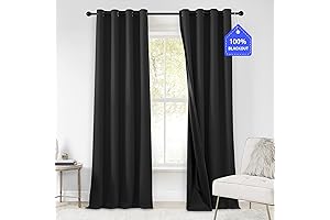 ryb Blackout Curtains 84" - Absolute Darkness for Bedroom & Living Room