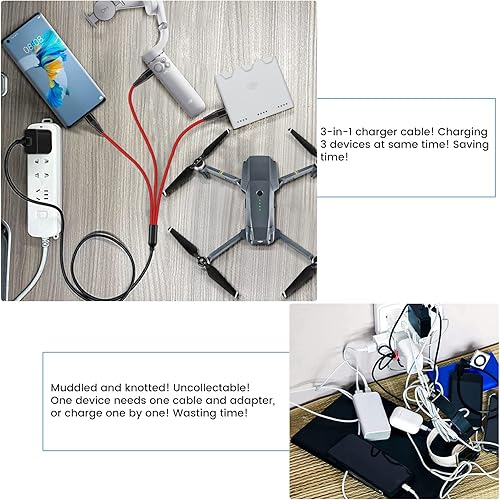 Miniatura 4 de Cargador USB C para DJI Osmo Mobile 6 OM 6 5 4 SERS 2 3 Mini estabilizadores y cámaras de acción de bolsillo, cable de carga tipo C 3 en 1 con