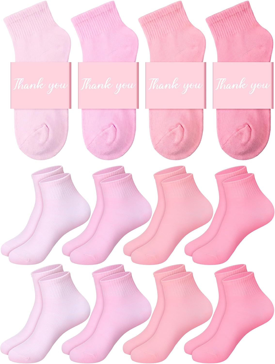 24 Pairs Pink Teacher Socks Cna Week Gifts Bulk for Women Breathable Low Cut Ankle Socks End of Years Teacher Gifts Pink Bridal Shower Party Favors for Employee Cna Nurse Volunteer Team