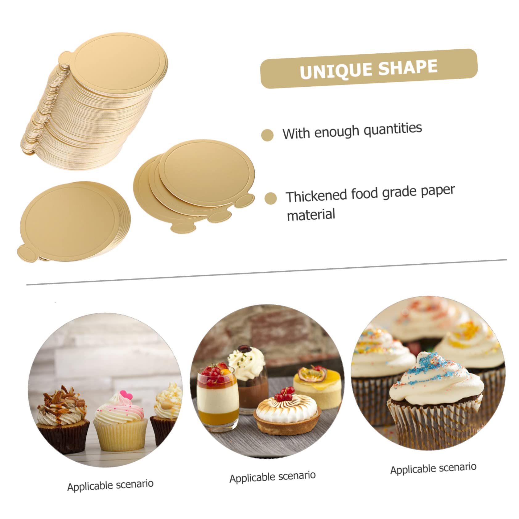 GRIRIW 100pcs Mini Cake Boards Round Cake Display Bases for Mousse and Pastry Food Grade for Weddings Birthdays and Holiday Parties