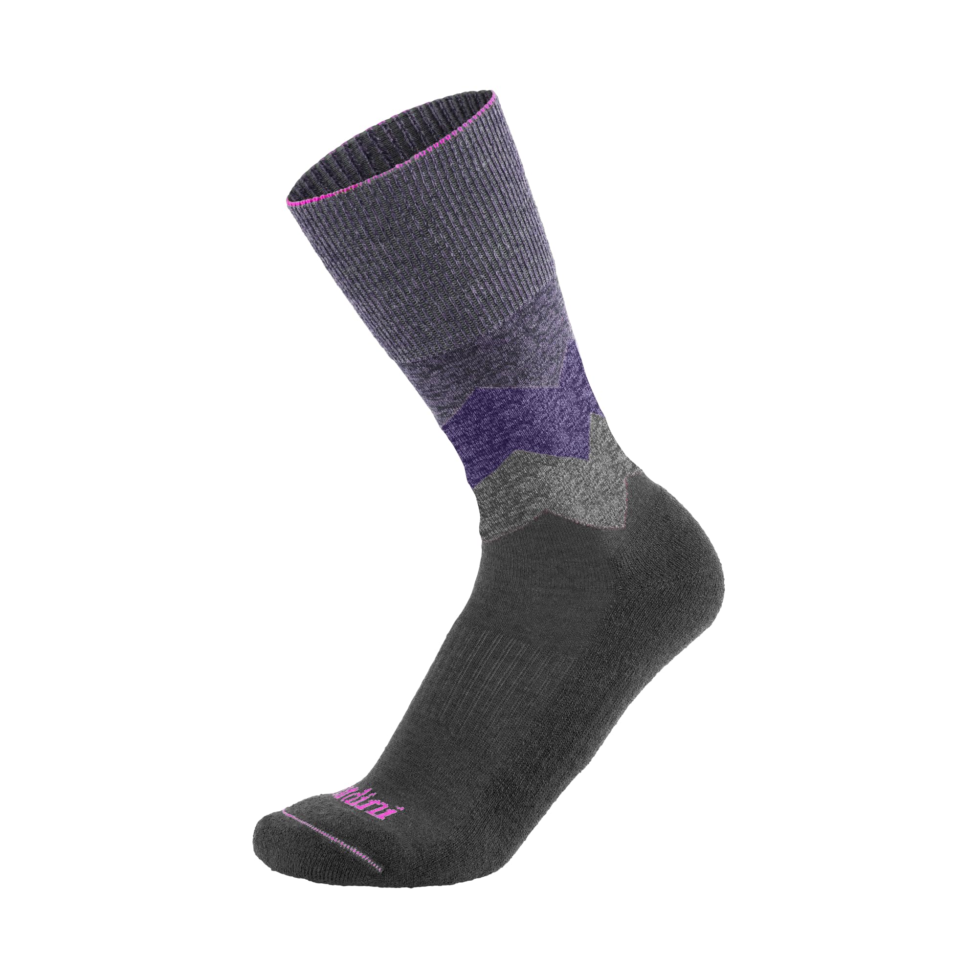 Gordini Women's Junction Midweight Hike Crew Sock, Purple Grey, Medium