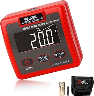 S&F STEAD & FAST Digital Angle Finder Magnetic with 4 Surface Magnets, Large LCD Display Digital Inclinometer, Magnetic Angle Gauge for Table Saw, Woodworking