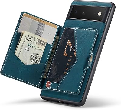 HXY Case for Google Pixel 6 Pro, Detachable Magnetic Wallet Credit Card Slot Case Cover Support Wireless Charging Compatible with Google Pixel 6 Pro (Blue)