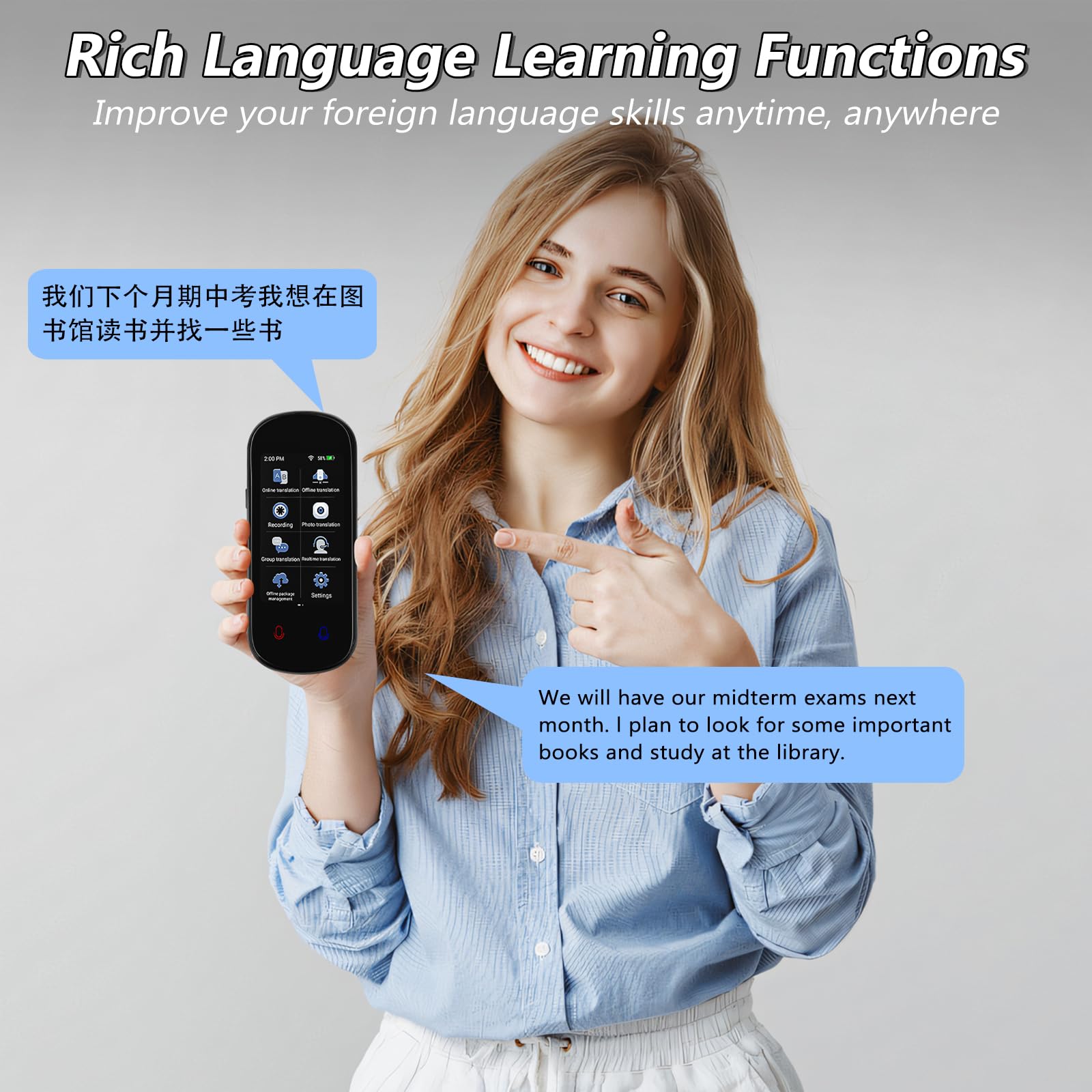 WingFly Appareil De Traduction Langue, Traducteur AI Intelligent - 10