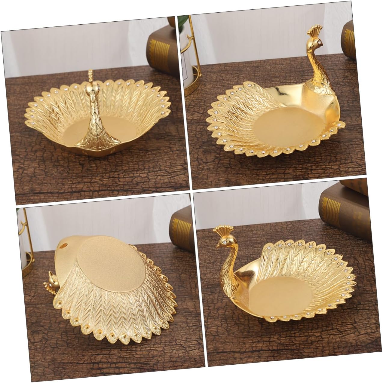 VALICLUD Sturdy Zinc Alloy Snack Plate Decorative Fruit Dish Candy Tray for Home Serving