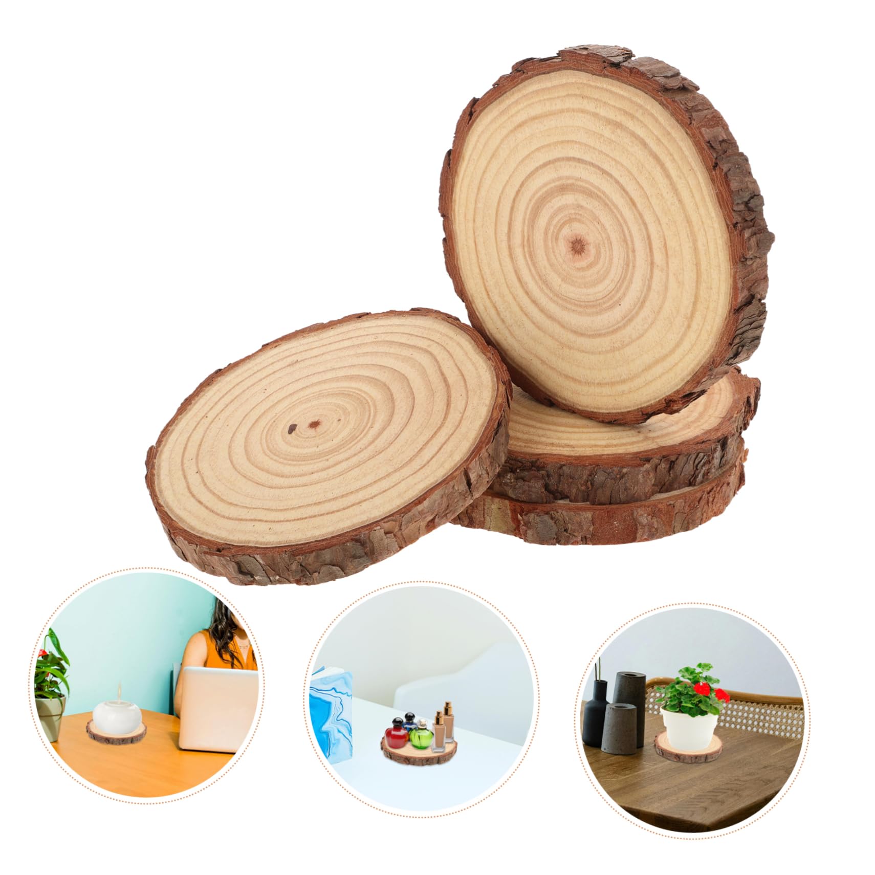 SEWACC 12stücke Unbehandelte Holzscheiben Für Projekte Runde Naturholzscheiben Als Tischdeko Hochzeitsmittelstücke Bastelmaterial Und Heimdekoration Dicke