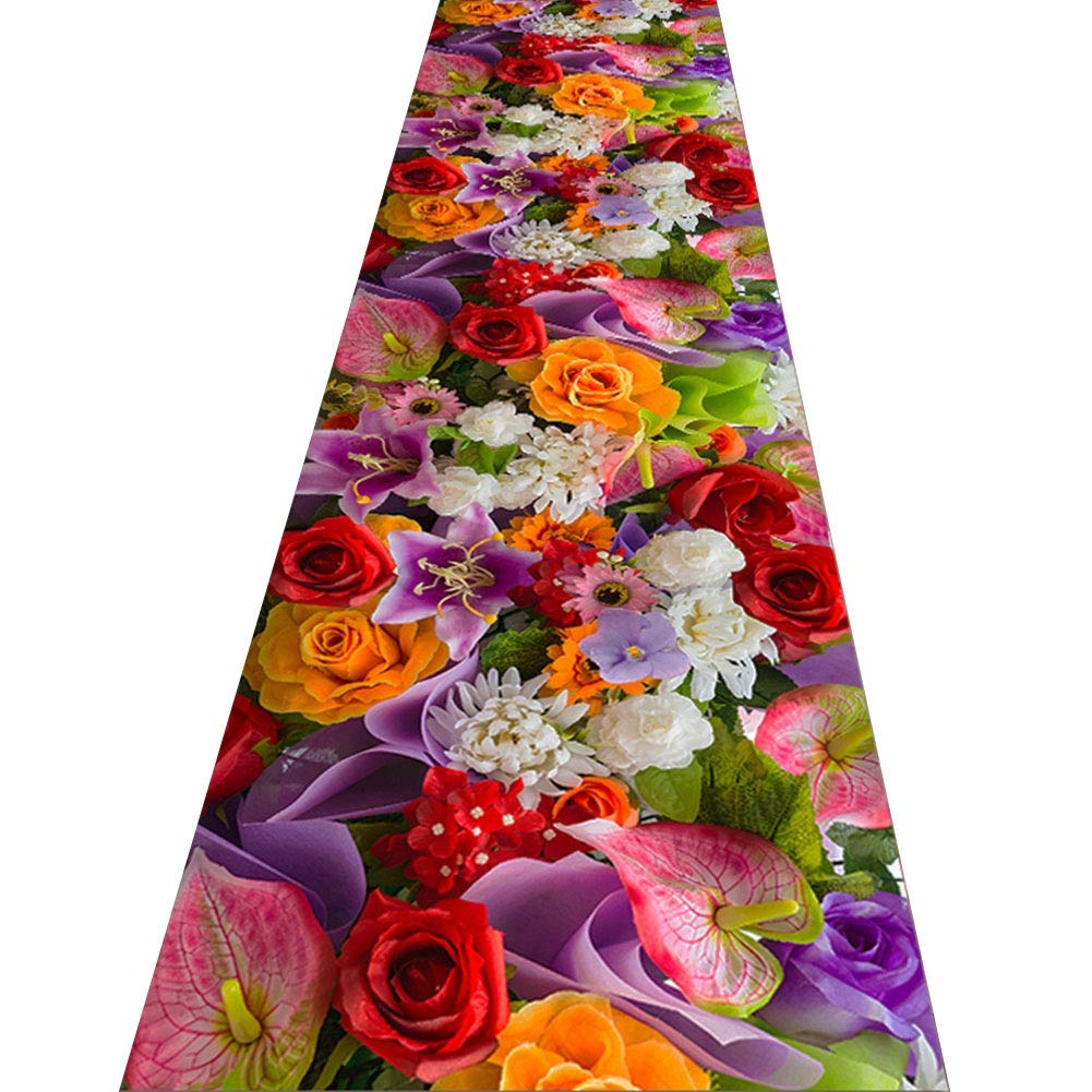 Tapis de passage d'allée 3D fleur ZRUYI de qualité supérieure pour grand hôtel
