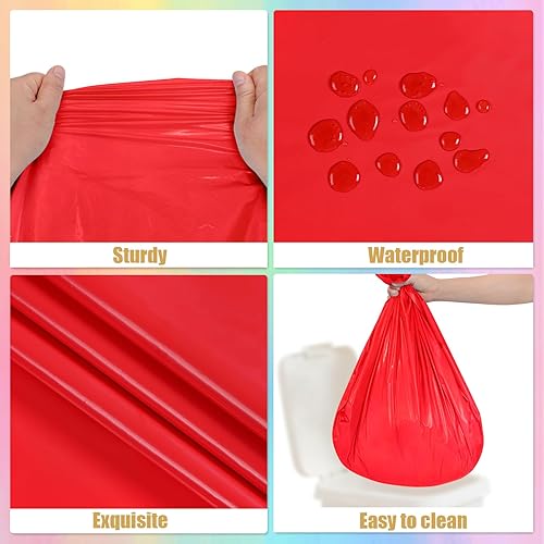 Miniatura 4 de Paquete de 6 manteles desechables de plástico de 54 x 108 pulgadas, color arcoíris, coloridos manteles rectangulares impermeables para cumpleaños,