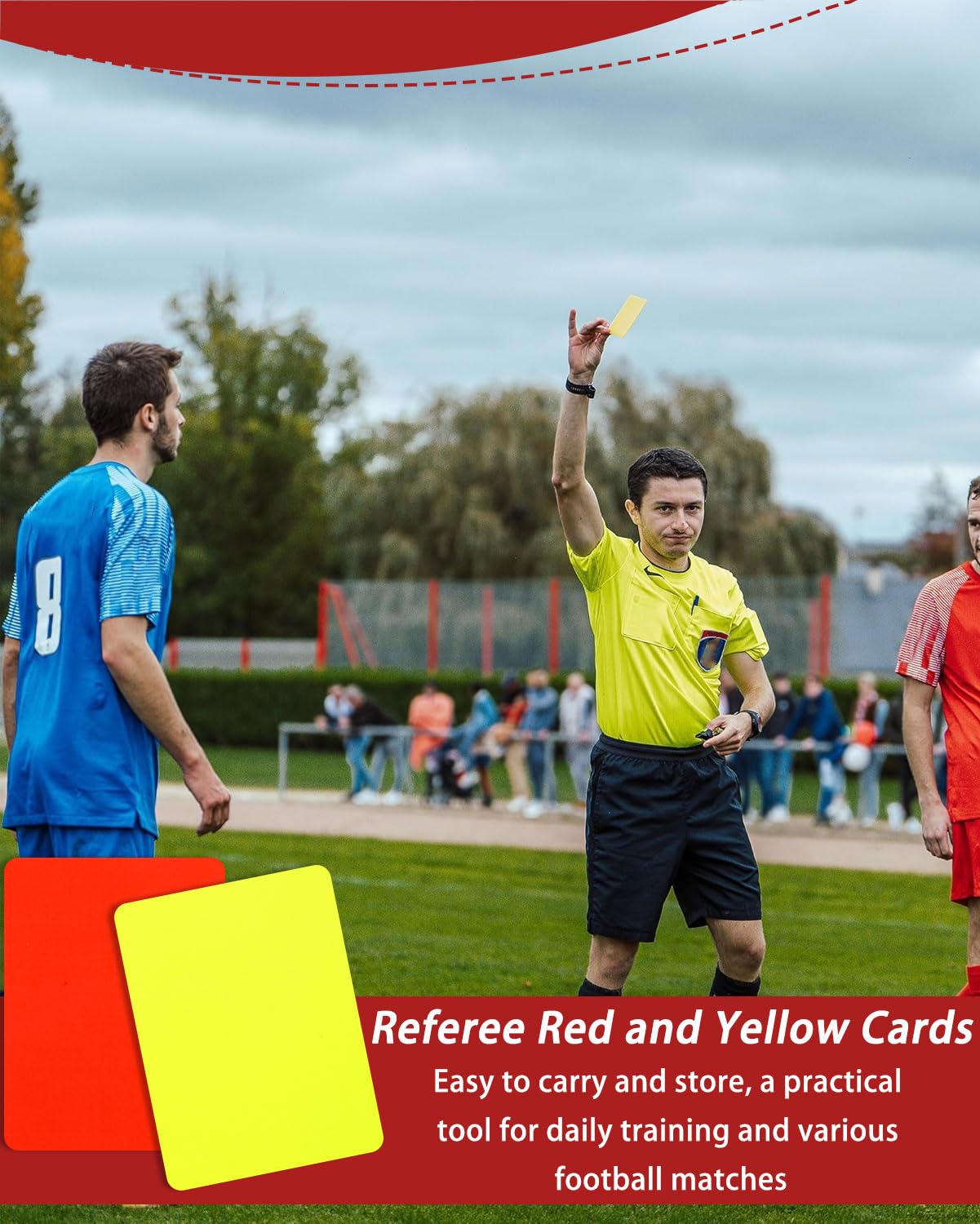 2 Pares Tarjetas Árbitro Fútbol PVC Rojas Amarillas Resistentes Accesorios Partido