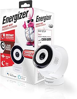 Energizer Connect Smart 720p HD Wireless Indoor Camera with 2-Way Audio, Night Vision, Remote Access and Live Viewing | Compatible with Alexa and Google Assistant