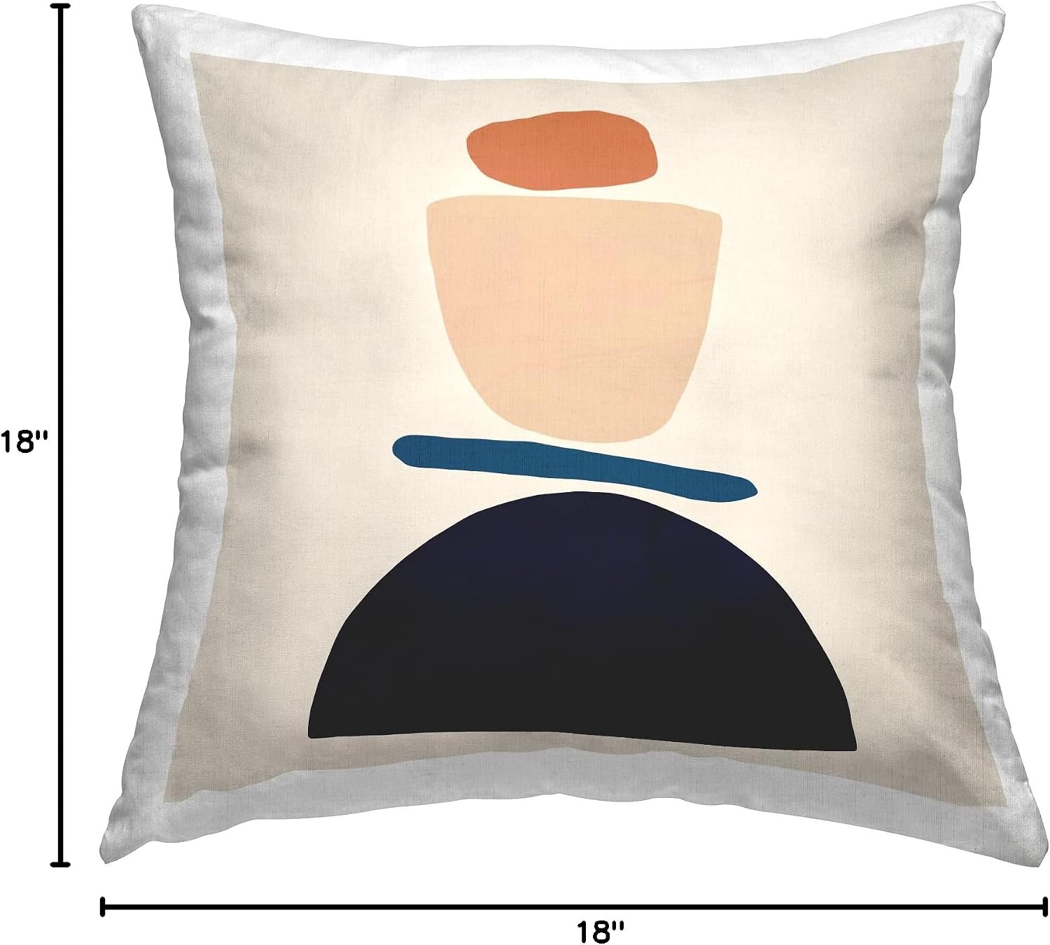 Stupell Industries Western Balanced Abstract Shapes Orange Blue Design by Victoria Barnes Pillow, 18 x 18