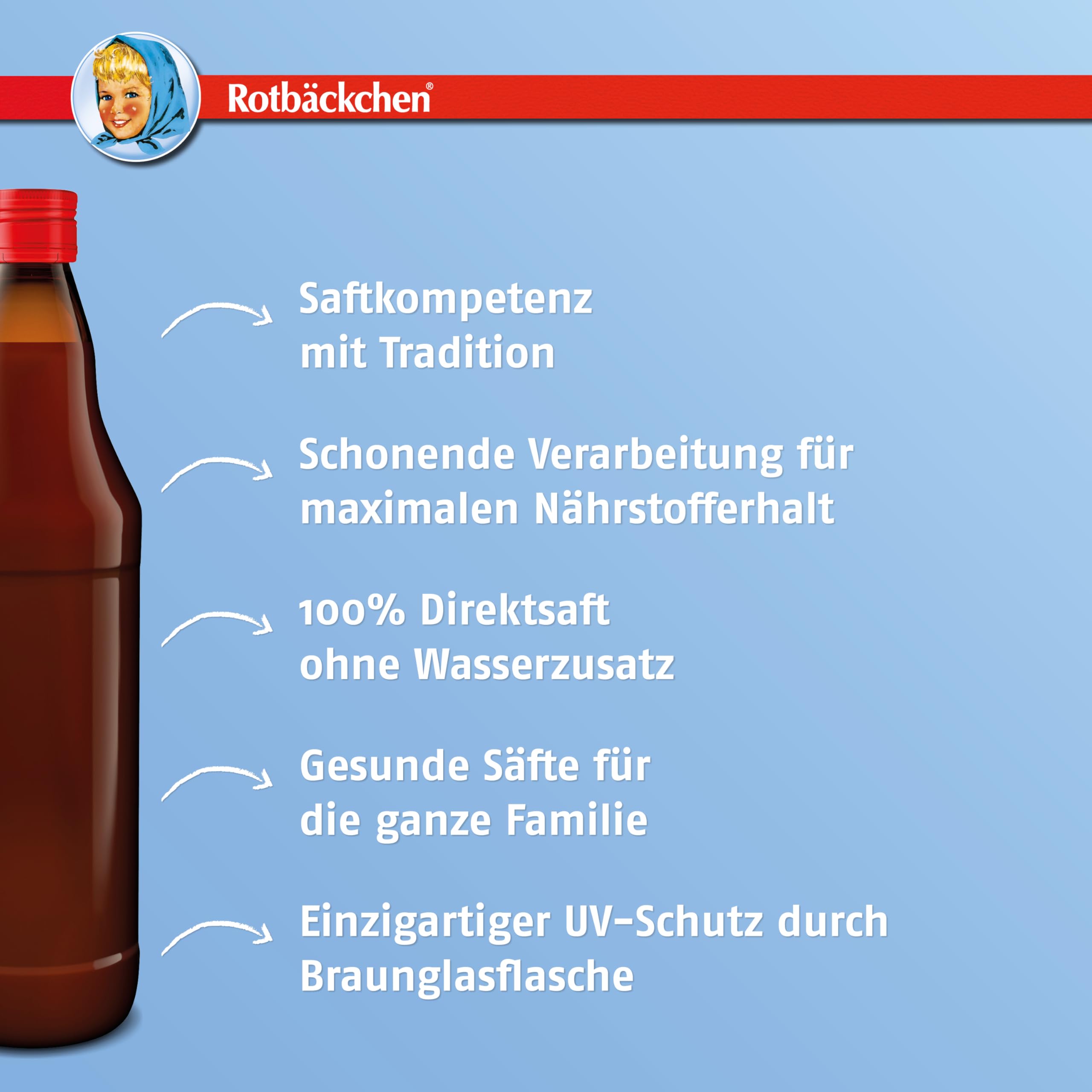 ROTBÄCKCHEN Immunstark 6er Pack (6 x 700 ml) | Mehrfruchtsaft mit Zink und Vitamin C
