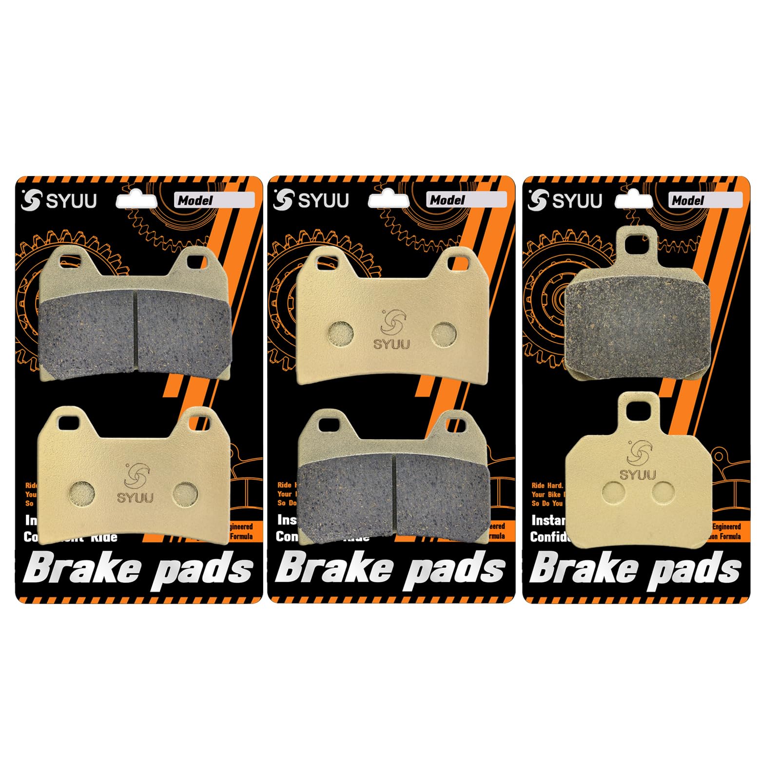 S SYUU motocyklowe przednie i tylne klocki hamulcowe z włókna miedzianego kompatybilne z Ducati 620 Sport 2003/696 Monster 696 2008 2009 2010 2011 2012 2013 2014 2015, FA244F FA266R