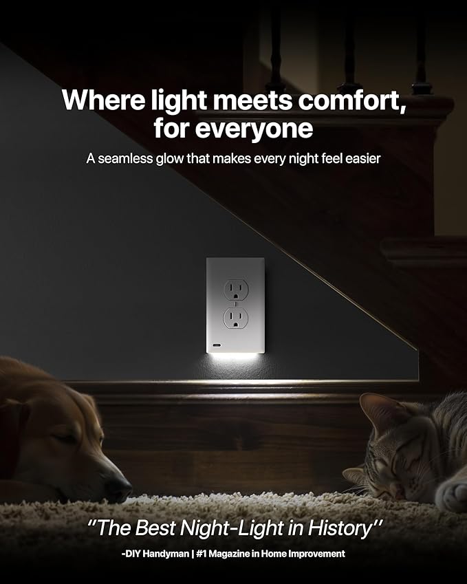 Enchufe con luz nocturna LED para tomas dobles miniatura 2
