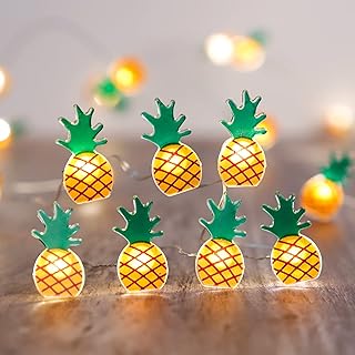 SILVERSTRO Pineapple Decorative String Lights with Remote, 10FT 30LEDs USB& Battery Operated Hawaiian Theme Fairy Lights, ...