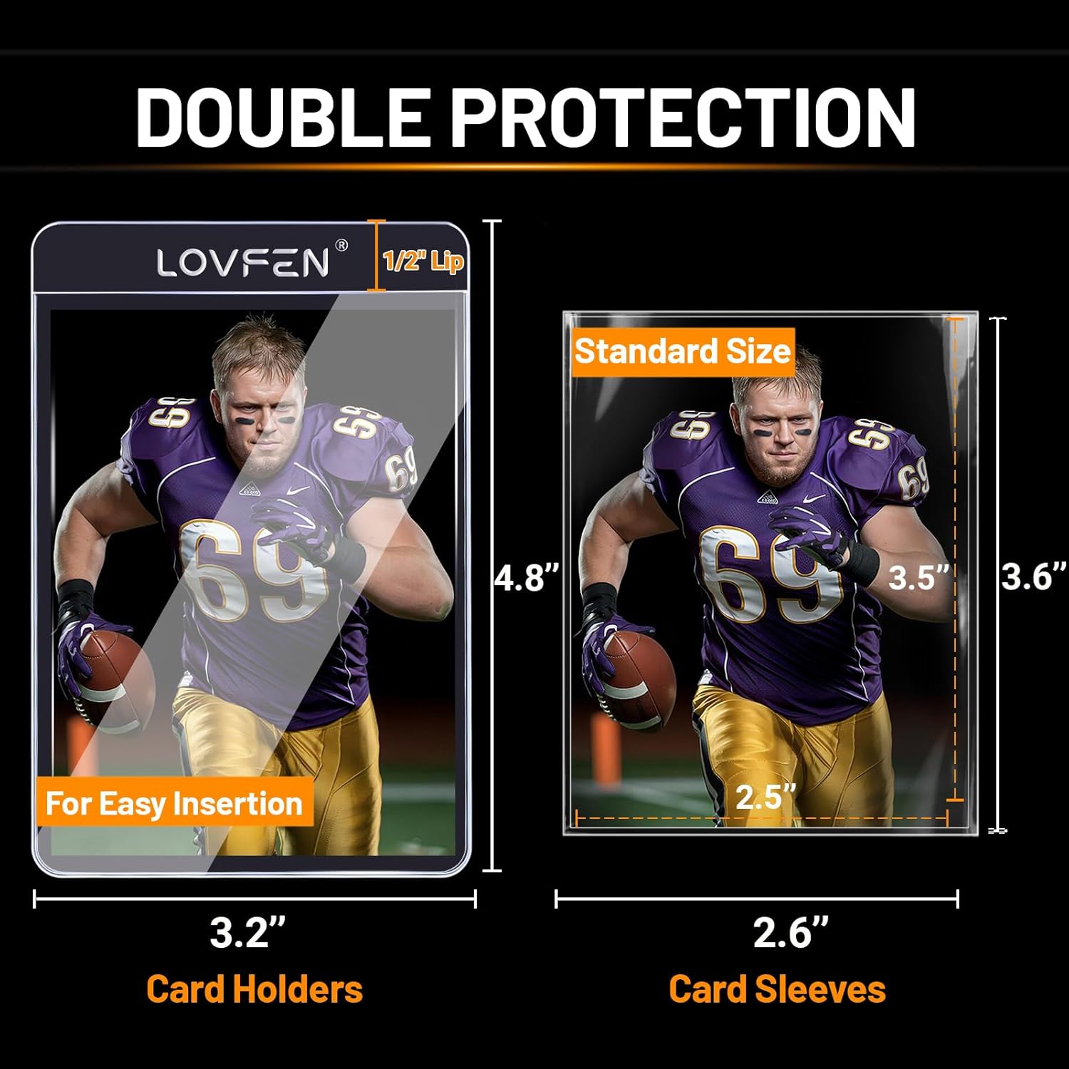 2000ct Card Protectors - 1000 Semi Rigid Card Holders 1000 Card Sleeves, PSA Graded Baseball, Trading, Sports Cards Protector for SGC, BGS, CSG Card Submissions