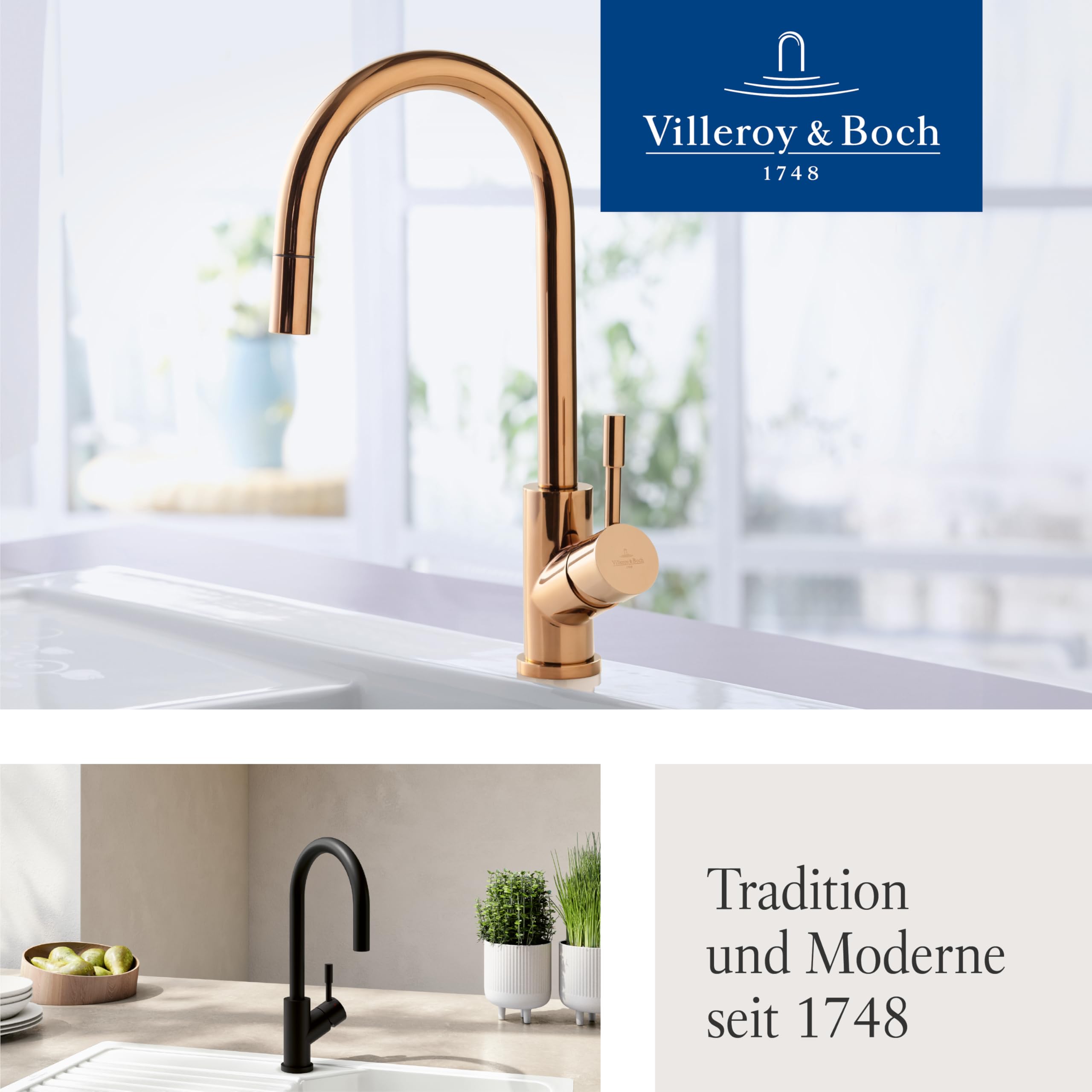 Villeroy & Boch Umbrella Flex Küchenarmatur, Höhe 220 mm – Bronze – Ansicht 7