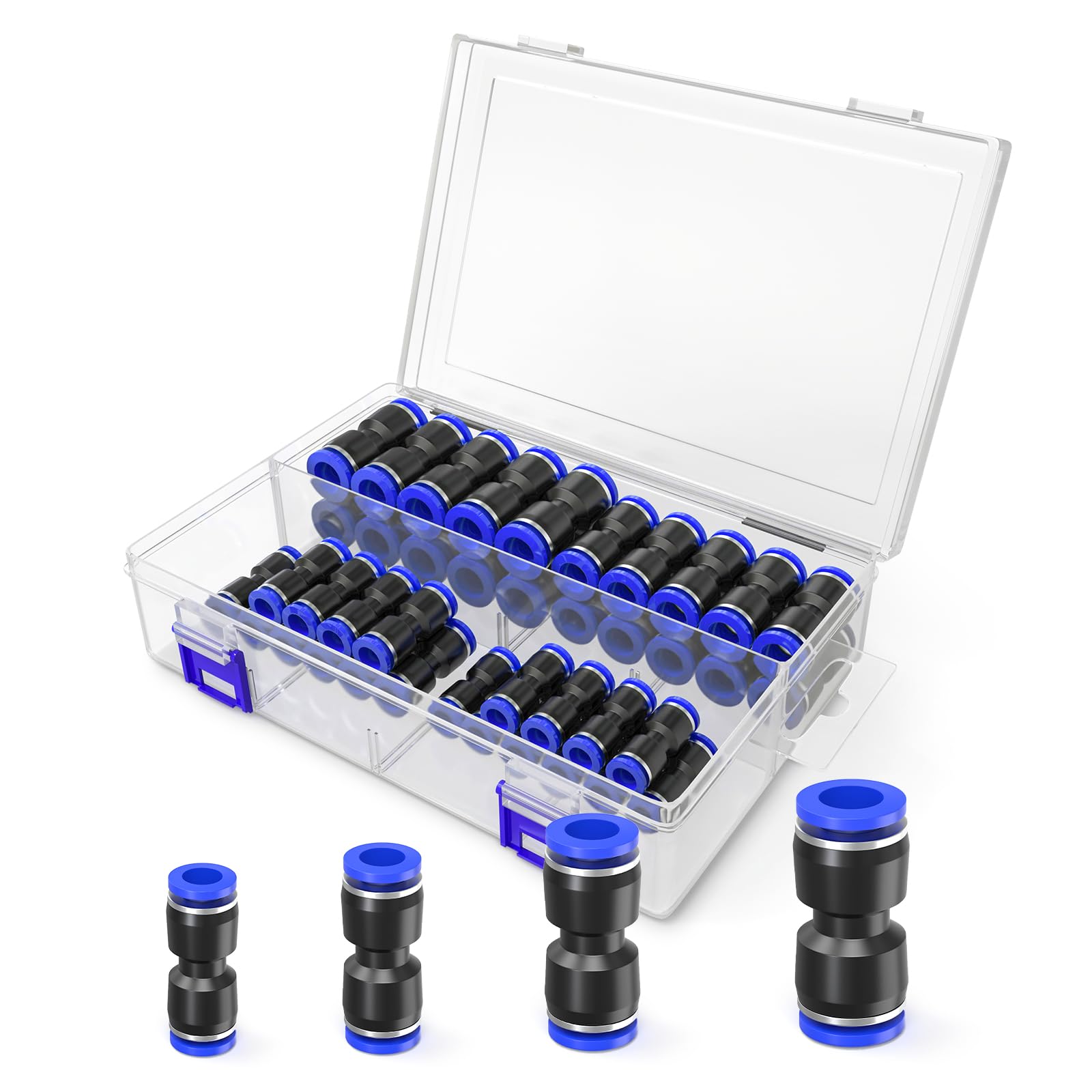 10 piezas azul de 10 mm de diámetro exterior en T de 3 vías empujar para conectar neumáticos accesorios (PE-10) — view 52