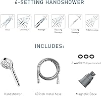 Vista 24 de Moen Engage Magnetix Matte Black 3.5-Inch Six-Function Detachable Handheld Showerhead with Magnetic Docking System, 26100BL