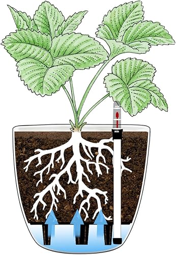 Miniatura 3 de T4U Macetas de plástico de riego automático de 7 pulgadas con indicador de nivel de agua, juego de 4, maceta decorativa moderna para todas las