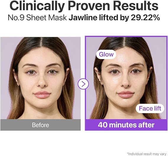 No.9+ NAD+ Bio Lifting Full Face Mask 4'lü-Peptid ve Kolajenli İki Parçalı Yüz Şekillendirici Maske