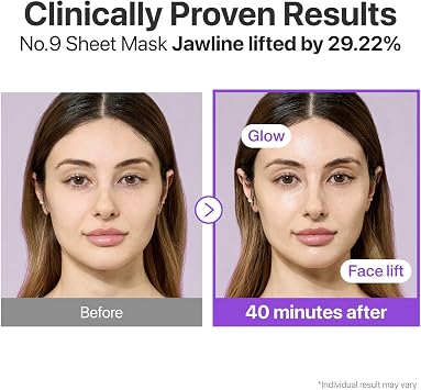 No.9+ NAD+ Bio Lifting Full Face Mask 4'lü-Peptid ve Kolajenli İki Parçalı Yüz Şekillendirici Maske