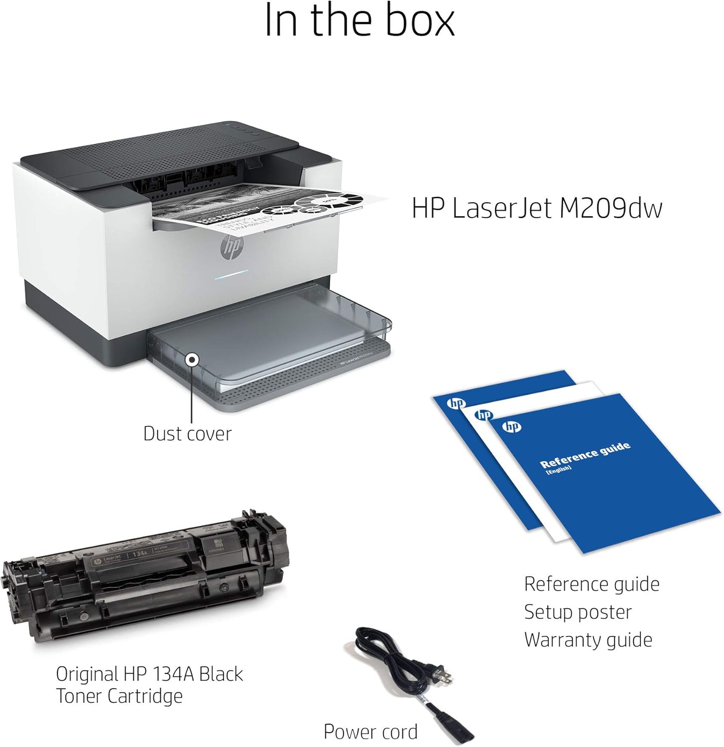 HP LaserJet M209dw Wireless Black & White Printer, with fast 2-sided printing, HP Instant Ink ready (6GW62F) : Office Products