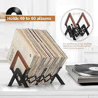 JSVER Bővíthető Lemez Tároló Állvány - Fekete Vas Polc Vinylekhez, Albumokhoz és Könyvekhez, 60 LP Kapacitással 3