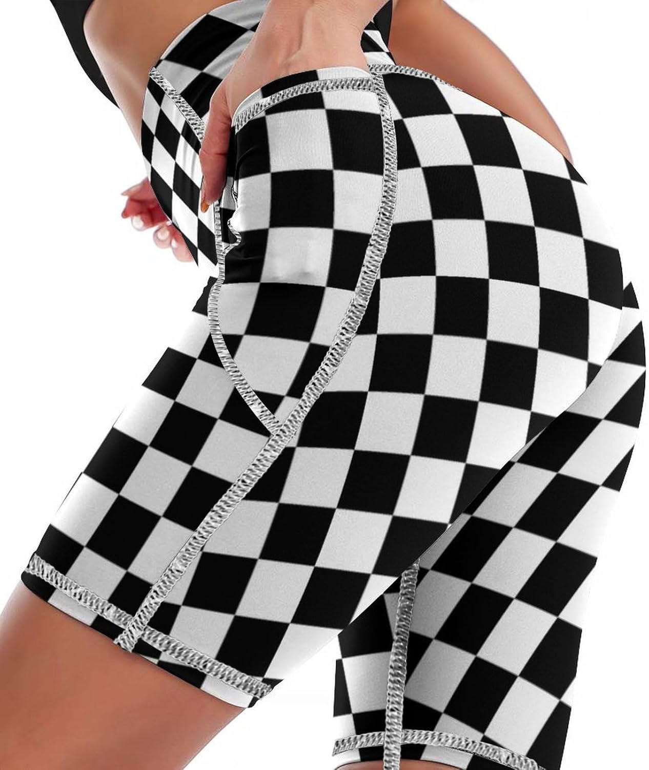 Women's 7" High Waist Biker Shorts with Pockets for Gym Workout Yoga Running Athletic - Image 2