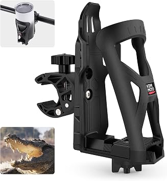 KEMIMOTO Motorcycle Cup Holder, ATV Drink Holder with 360 Rotation Crocodile-Bite Clamp, Dirt Bike Bottle Holder Compatible with Hydro Flasks, Yeti, Stanley, Other Bottles Maximum Diameter in 3.5" 1