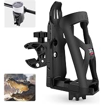 KEMIMOTO Motorcycle Cup Holder, ATV Drink Holder, Dirt Bike Bottle Holder | 360 Rotation Crocodile-Bite Clamp Compatible with Hydro Flasks, Yeti, Stanley, Other Bottles Maximum Diameter in 3.5" (1)
