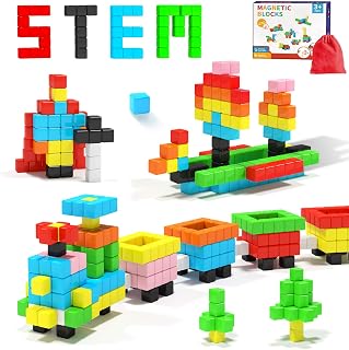 Hiwawind 40pcs Magnetic Blocks - STEM Toys for 3-6 Year Old Boys Girls, Safe Strong Magnets with ASMR Sounds, Classroom Must Haves