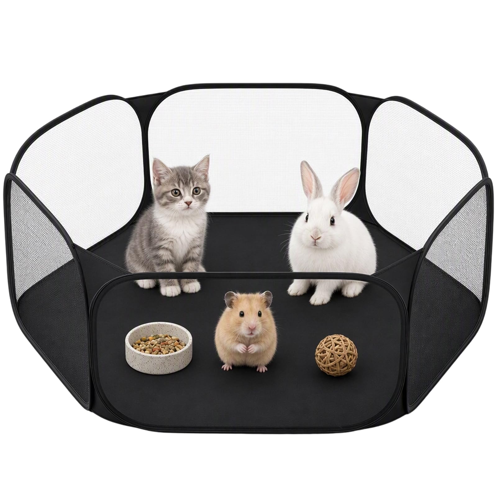 1 Small Animal Playpen, Foldable Hamster Playpen Pop Up