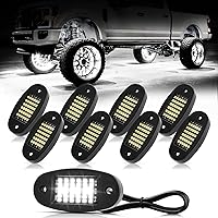 Vista 7 de 4 Cápsulas Luces de Roca Blancas 6000K Blanco Puro 36 LEDs Chips SMD Súper Brillantes Luz de Neón Underglow IP68 Impermeable para Camionetas Pickup