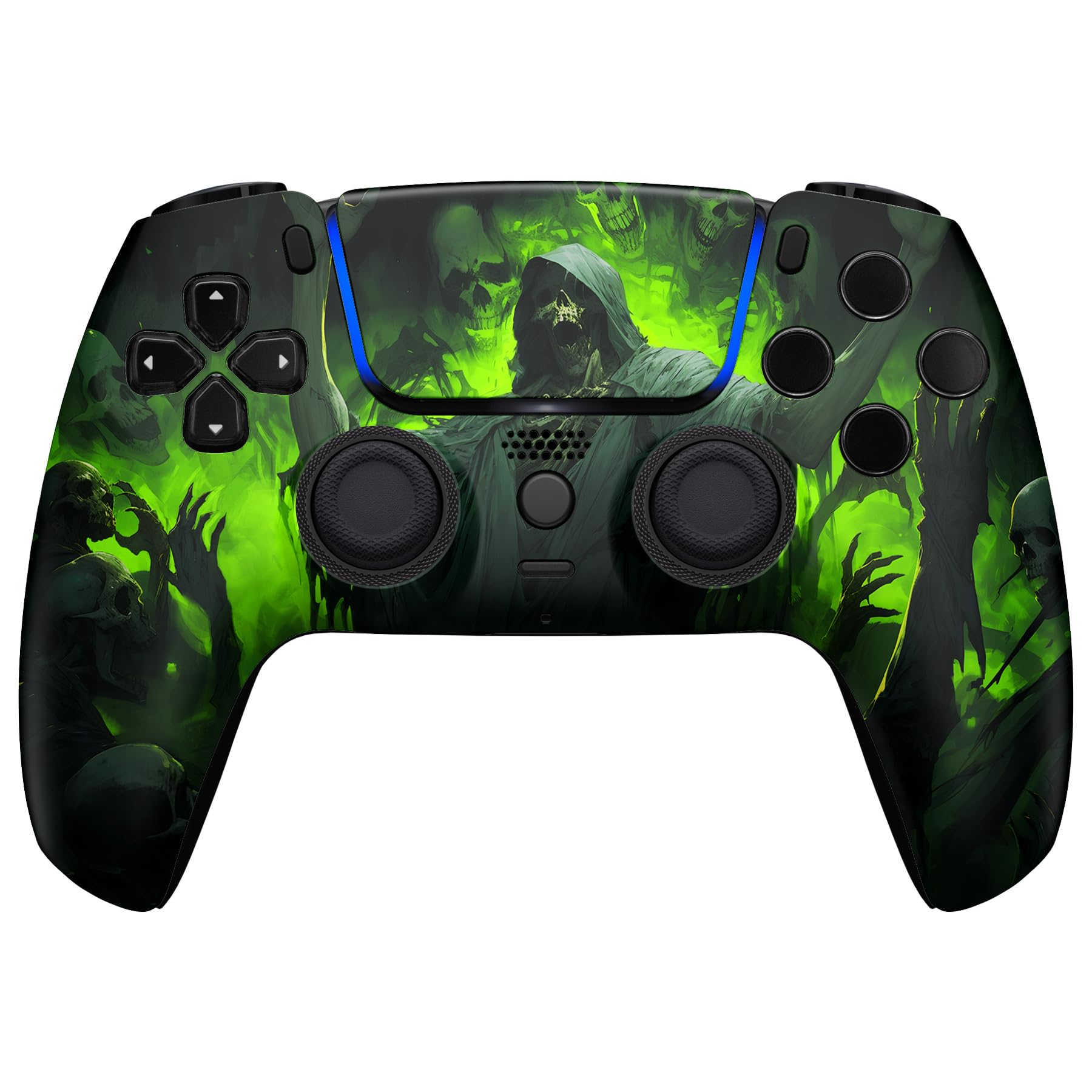 eXtremeRate Luna Cover Ricambio per ps5 Controller,Custodia Copertura Frontale Scocca Shell Ridisegnato&Touchpad&Anelli Compatibile con ps5 Joystick BDM 010/020/030/040/050-Carnevale Oscuro