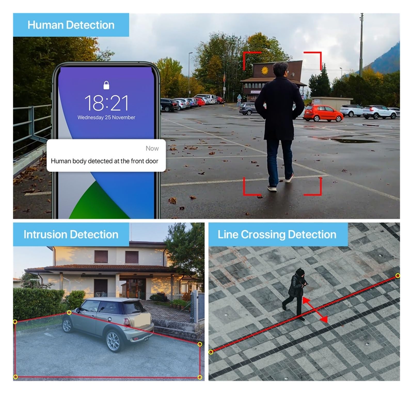 Kamera bezpieczeństwa, 8MP 4K wykrywanie twarzy kamera bezpieczeństwa IP System AI POE NVR zestaw CCTV kolorowy noktowizor zewnętrzny domowy nadzór wideo(NONE,8CH NVR 8 AI Camera)