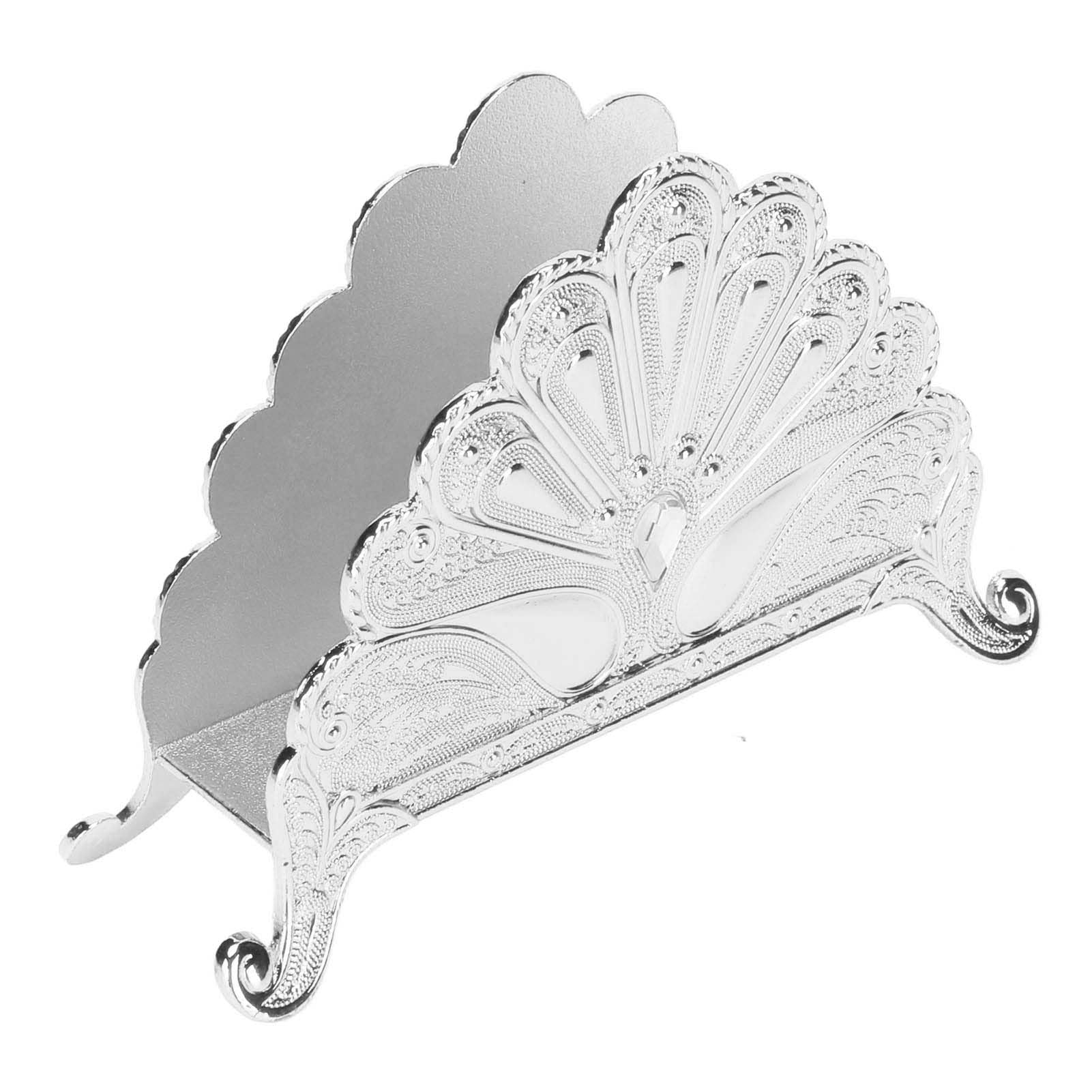 Porte-serviettes De Table Vintage - Fer Argenté - Taille ~17x8,5x5 Cm - Pour Serviettes En Papier - Décoration Mariage, Banquet, Restaurant