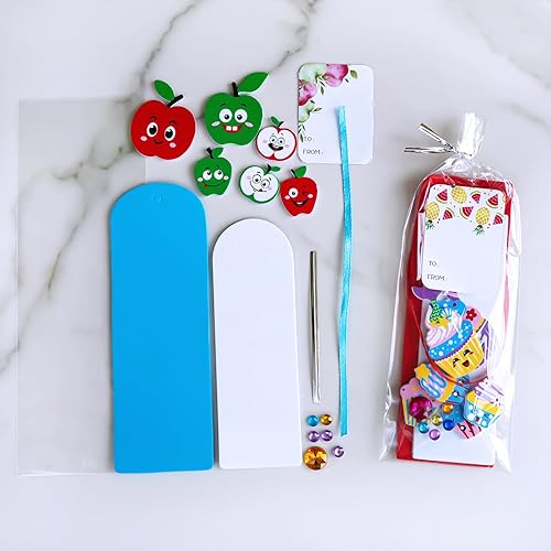 Miniatura 4 de Winlyn 36 juegos de manualidades de frutas, manualidades de verano, marcapáginas de postre de frutas, juegos de arte de manzana, piña, sandía,