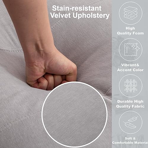 Miniatura 4 de asunflower Sofá modular pequeño seccional con almacenamiento otomano de terciopelo de 3 plazas, sofá convertible en forma de L para dormitorio, sala