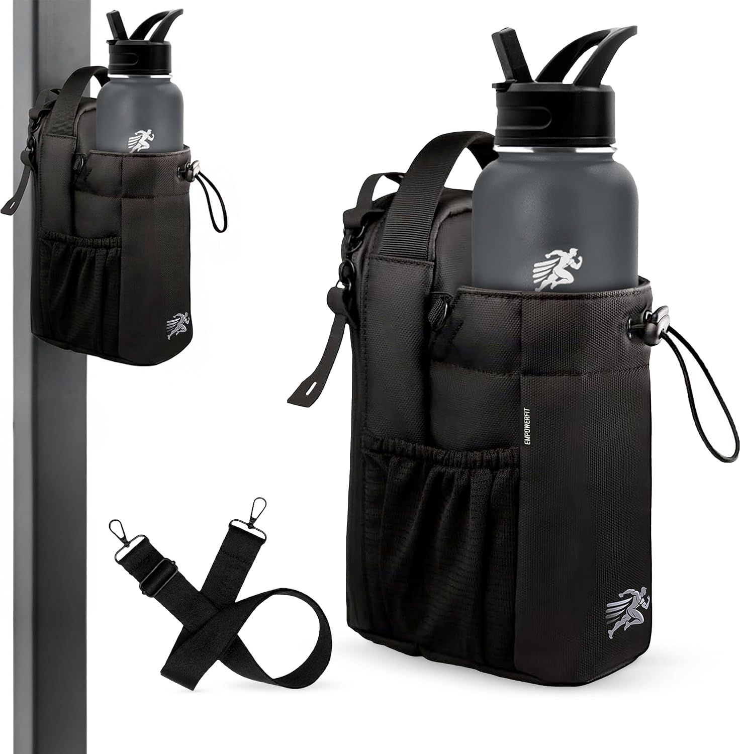 Magnetic Gym Bag with 40oz Water Bottle Holder – Waterproof Leather-Film Fitness Bag product image
