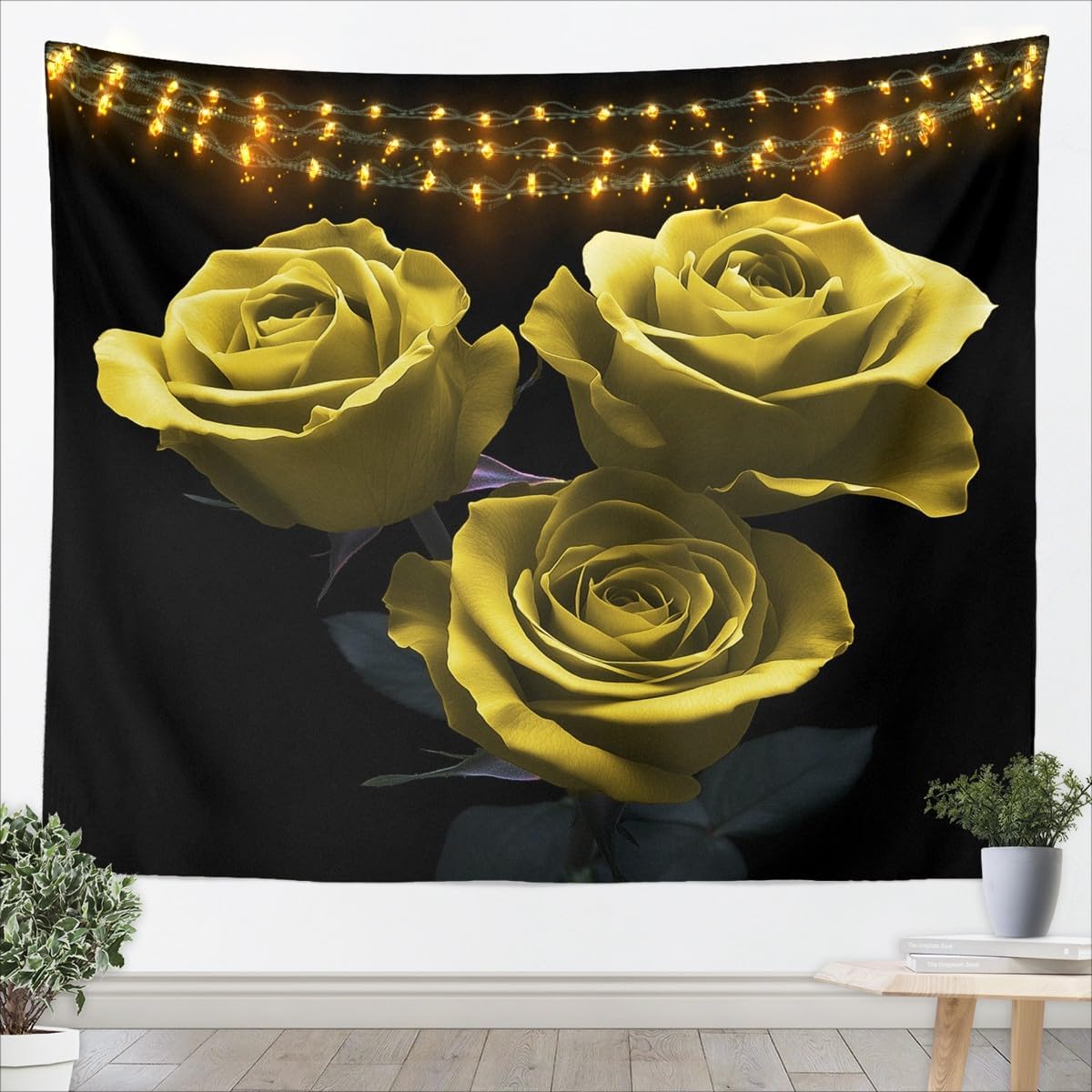 Feelyou Rose Wall Hanging Blooming Blue Flame Flowers Wall Blanket Kids Boys Girls Teen Abstract Rose Floral Bouquet Tapestry Romantic Art for Bedroom Living Room Bright Room Decor Xlarge 70x92