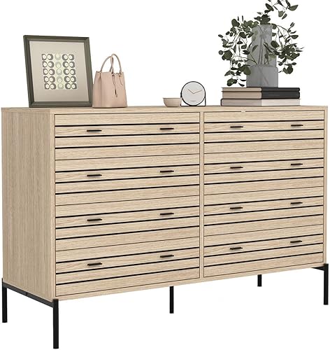 Miniatura 10 de Cómoda blanca para dormitorio, cómoda alta de 6 cajones, cómoda de madera moderna, cómoda para guardería, muebles de dormitorio