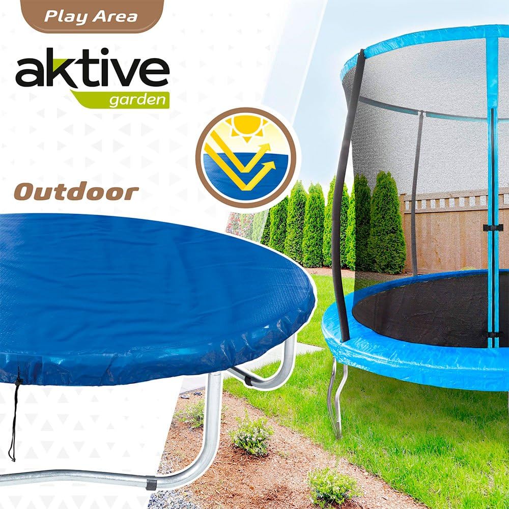 Housse De Trampoline Extérieure AKTIVE – Imperméable, Anti-UV, Diamètre 366 Cm (Bleue) - 6