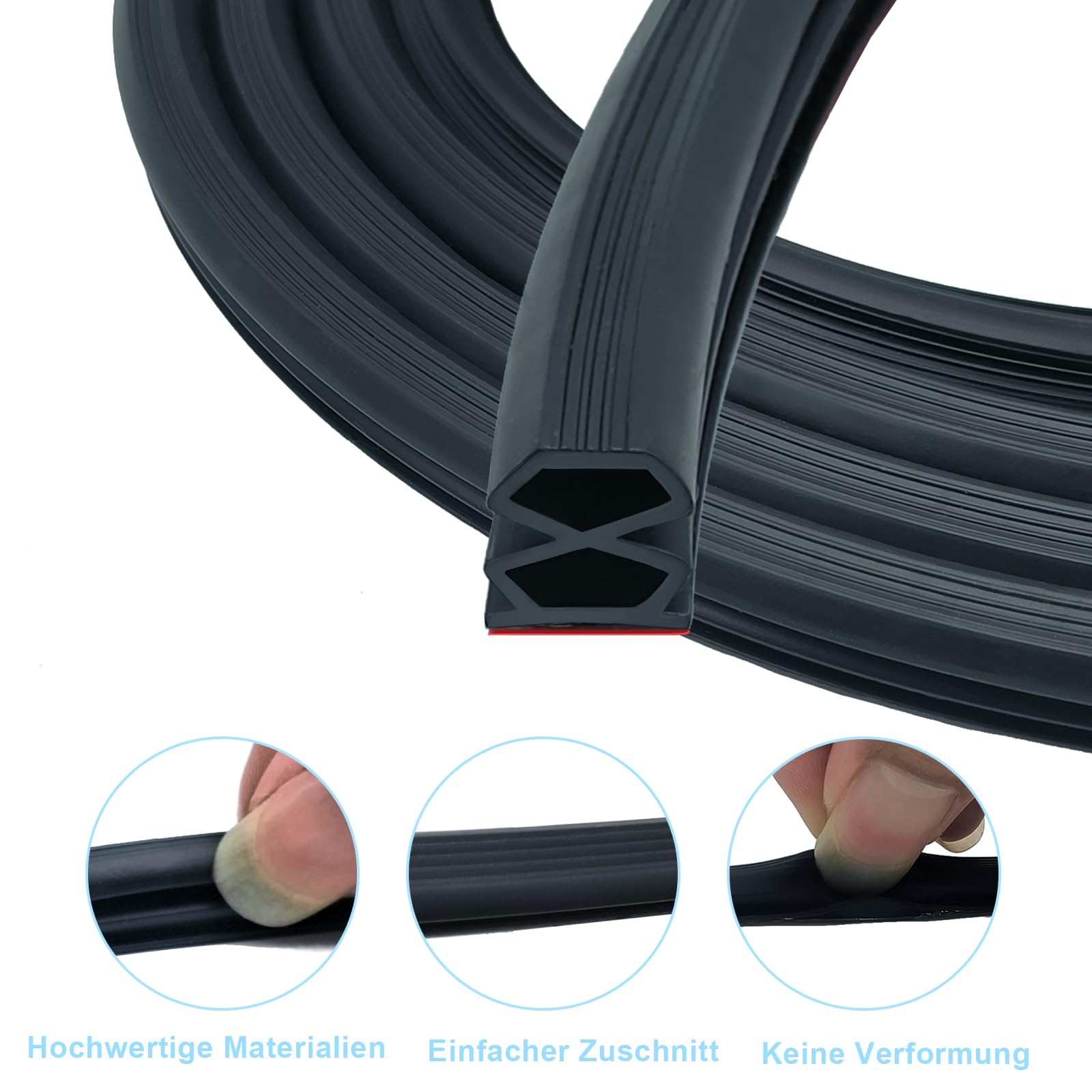 Afdichtingstape, zelfklevend, voor deuren en ramen, rubberen afdichting, deurafdichting, schuimband, geluidsisolatie, waterdicht, voor botsing, afdichting, 12 mm (B) x 3 mm (D)/12 m, geluidsdicht