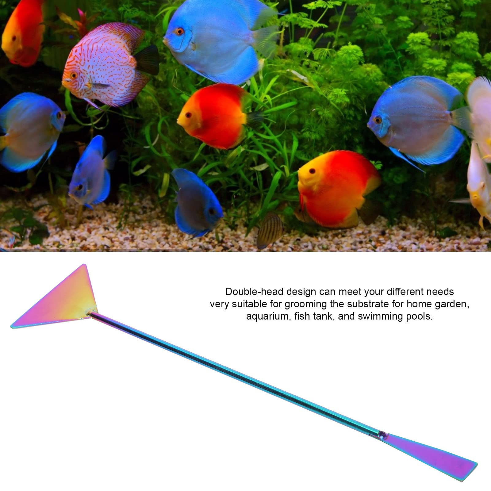 Spatule à Sable Longue pour Aquarium De 32 Cm, Spatule à Substrat à Long Manche, Outil De Nivellement du Sol, Spatule D'aplatissement du Substrat pour Accessoires D'aquarium
