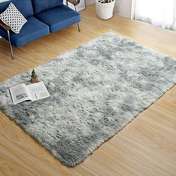 Amazon ラグ 洗える カーペット ラグマット 可愛い絨毯 130x185cm 約1 5畳 グレー 滑り止め付 防臭 防ダニ 1年中使える 床暖房 ホットカーペット対応 北欧風 消音 センターラグ ふわふわ Yuankui ホーム キッチン