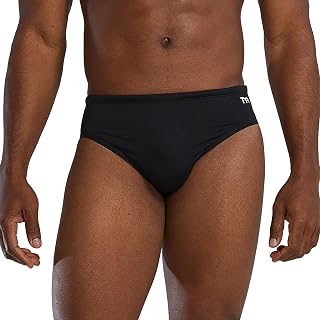 TYR Men's Durafast Elite Racer Brief Swimsuit - Chlorine Proof, UPF 50+, 300+ Hour Durability for Swimmers