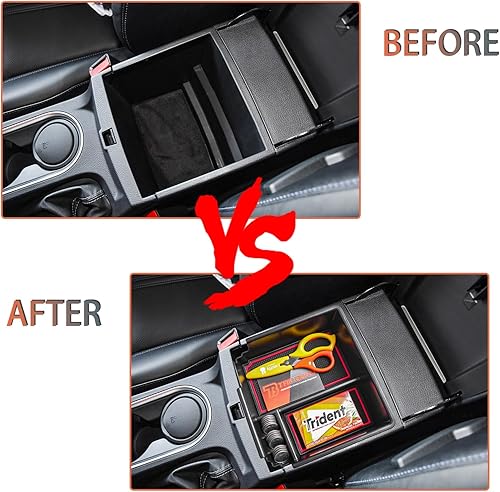 Miniatura 4 de TACOBRO Organizador compatible con consola central Ford Ranger 2019 2020 2021 2022 2023 XL XLT Lariat Accesorios, Divisor de reposabrazos Bandeja de